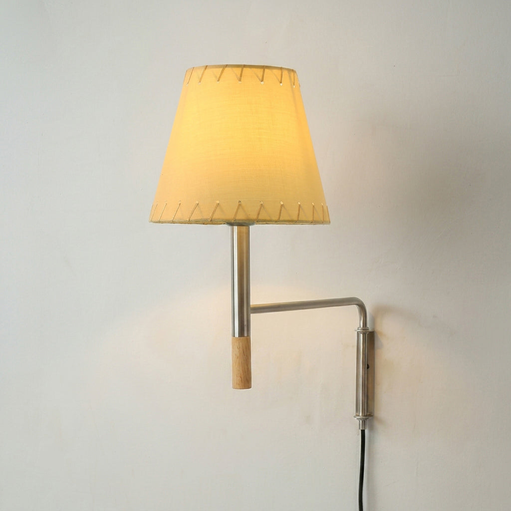 Pleated Shade Swing-Arm Plug-In Wall Sconce - product view 10