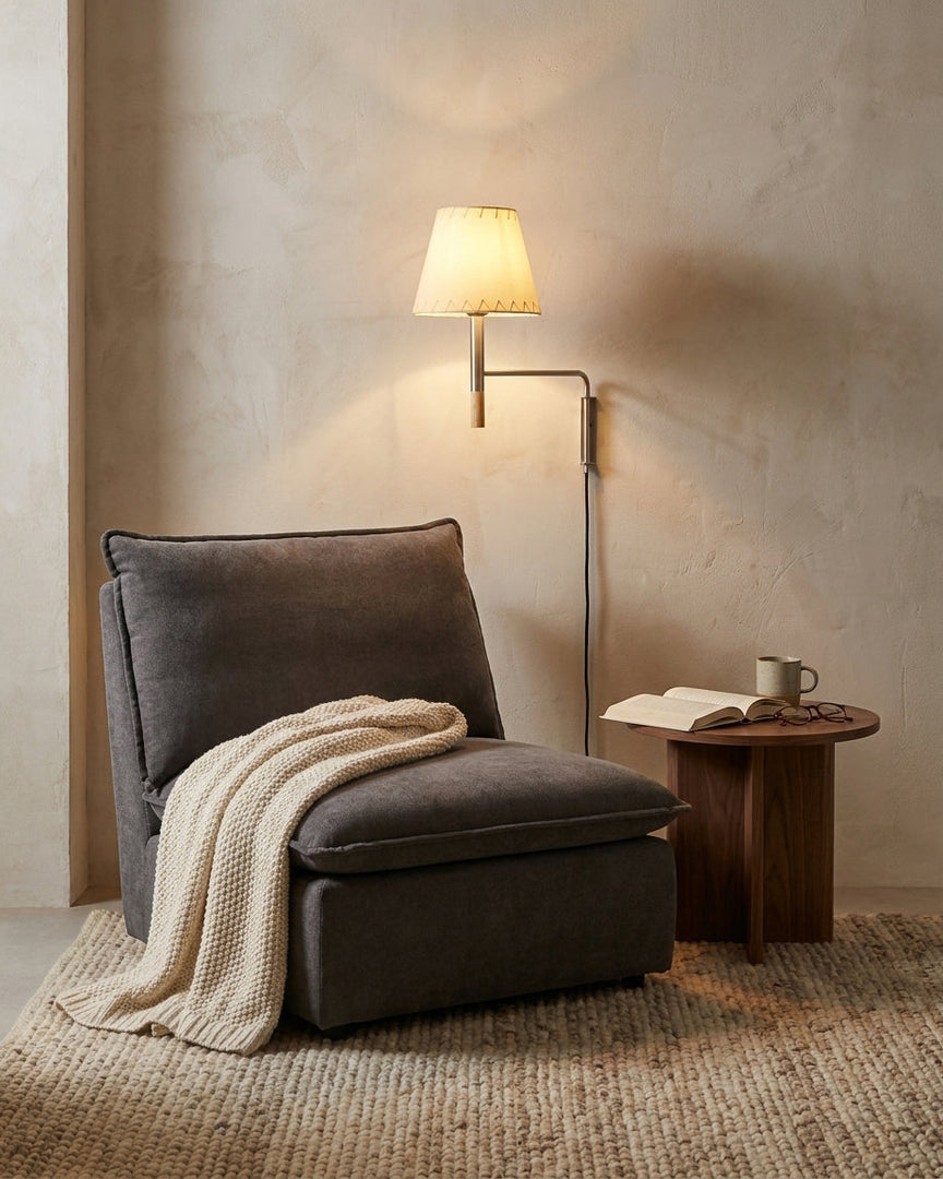 Pleated Shade Swing-Arm Plug-In Wall Sconce - product view 4