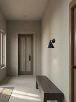 Cargar imagen en el visor de la Galería, Aplique de pared cónico de metal Brivana: aplique de pared moderno para exteriores con pantalla cónica
