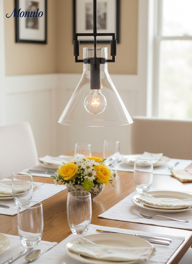 Auria Industrial Classic Filament Glass Globe island Pendant lamp for kitchen, dining table