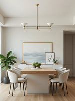 Load image into Gallery viewer, Calvor 2 Light Porcelain Chandelier - Brass Linear Dining Fixture
