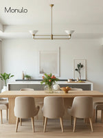 Load image into Gallery viewer, Calvor 2 Light Porcelain Chandelier - Brass Linear Dining Fixture
