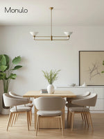 Load image into Gallery viewer, Calvor 2 Light Porcelain Chandelier - Brass Linear Dining Fixture
