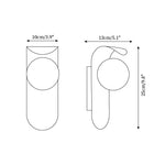 Load image into Gallery viewer, Wood-Tone Globe Plug-In Wall Lamp dimension diagram