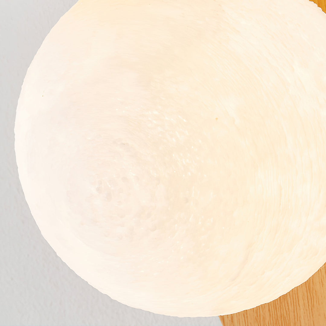 Wood-Tone Globe Plug-In Wall Lamp product view