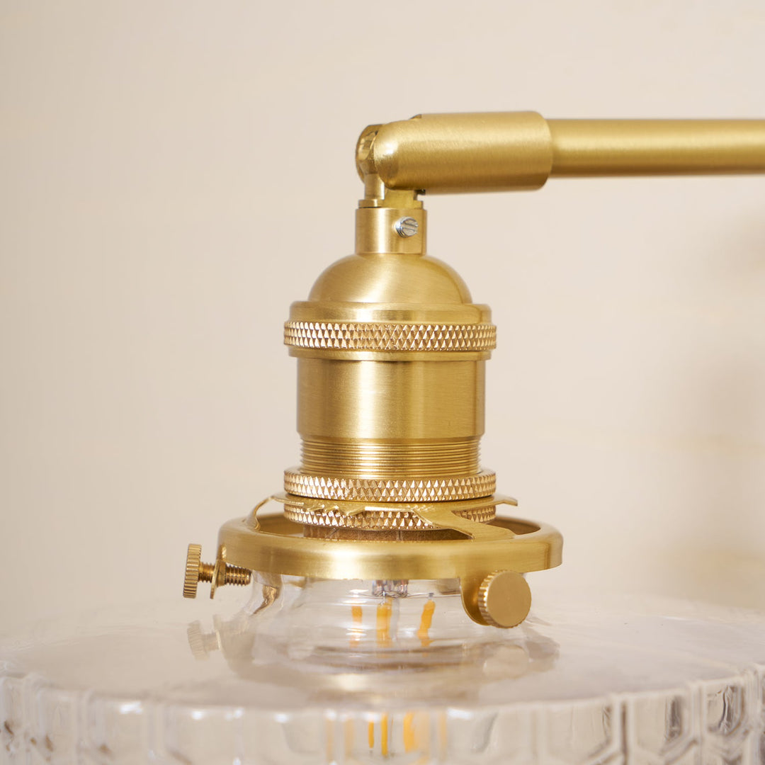 Fish-Scale Glass and Brass Plug-In Wall Lamp product view