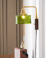 Bild in Gallery-Viewer laden, Fish-Scale Glass and Brass Plug-In Wall Lamp product view