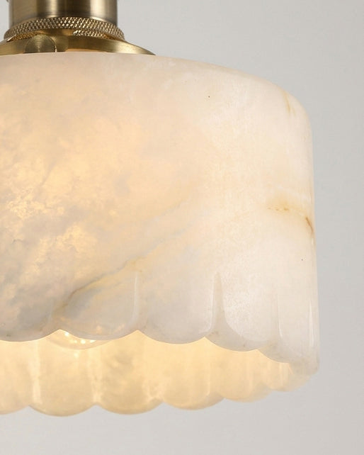 Scalloped Alabaster Brass Plug-In Wall Sconce - product view 12