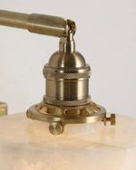 Load image into Gallery viewer, Scalloped Alabaster Brass Plug-In Wall Sconce - product view 13