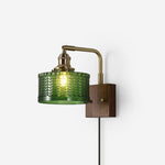 Bild in Gallery-Viewer laden, Fish-Scale Glass and Brass Plug-In Wall Lamp product view