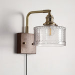 Bild in Gallery-Viewer laden, Fish-Scale Glass and Brass Plug-In Wall Lamp product view