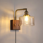 Bild in Gallery-Viewer laden, Fish-Scale Glass and Brass Plug-In Wall Lamp product view