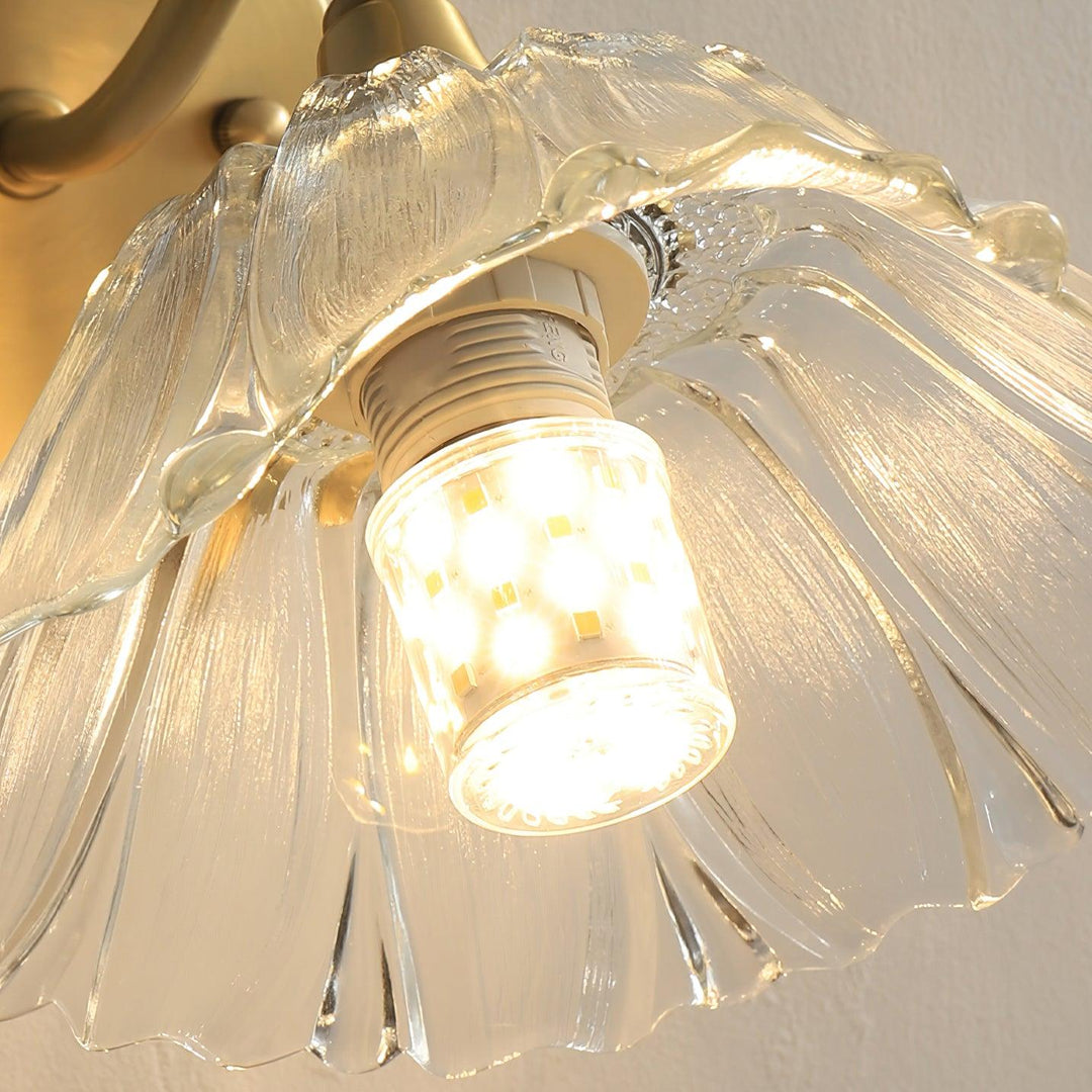 Looped Brass and Fluted Glass Plug-In Wall Lamp product view 16
