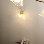Load image into Gallery viewer, Looped Brass and Fluted Glass Plug-In Wall Lamp product view 9