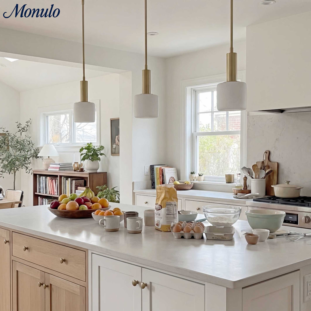 Cerova Contemporary Minimalist and Elegant Pendant – Ivory Porcelain Shade Light for Kitchen Island & Bedroom