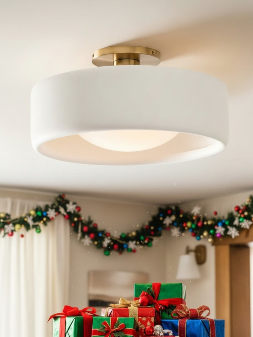 Plafonnier encastré en porcelaine Cerova – Luminaire discret