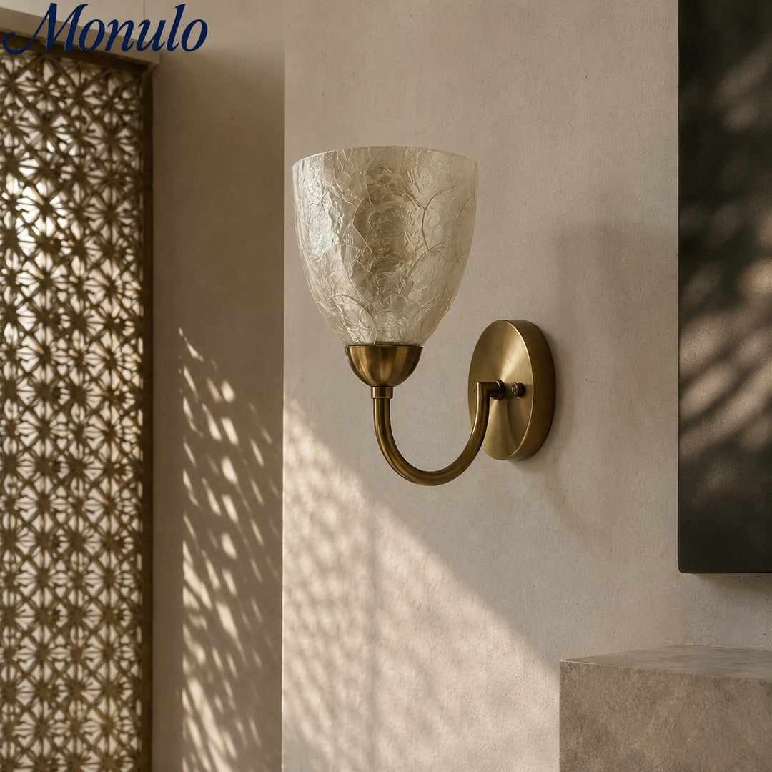 Lampe murale moderne sculpturale inspirée de coquillage pour chevet et salon