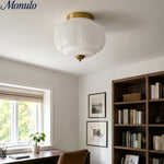 Load image into Gallery viewer, Eloise Flush Mount Milk Glass Ceiling Light – Modern Accent Lighting with Artistic Glass Shade