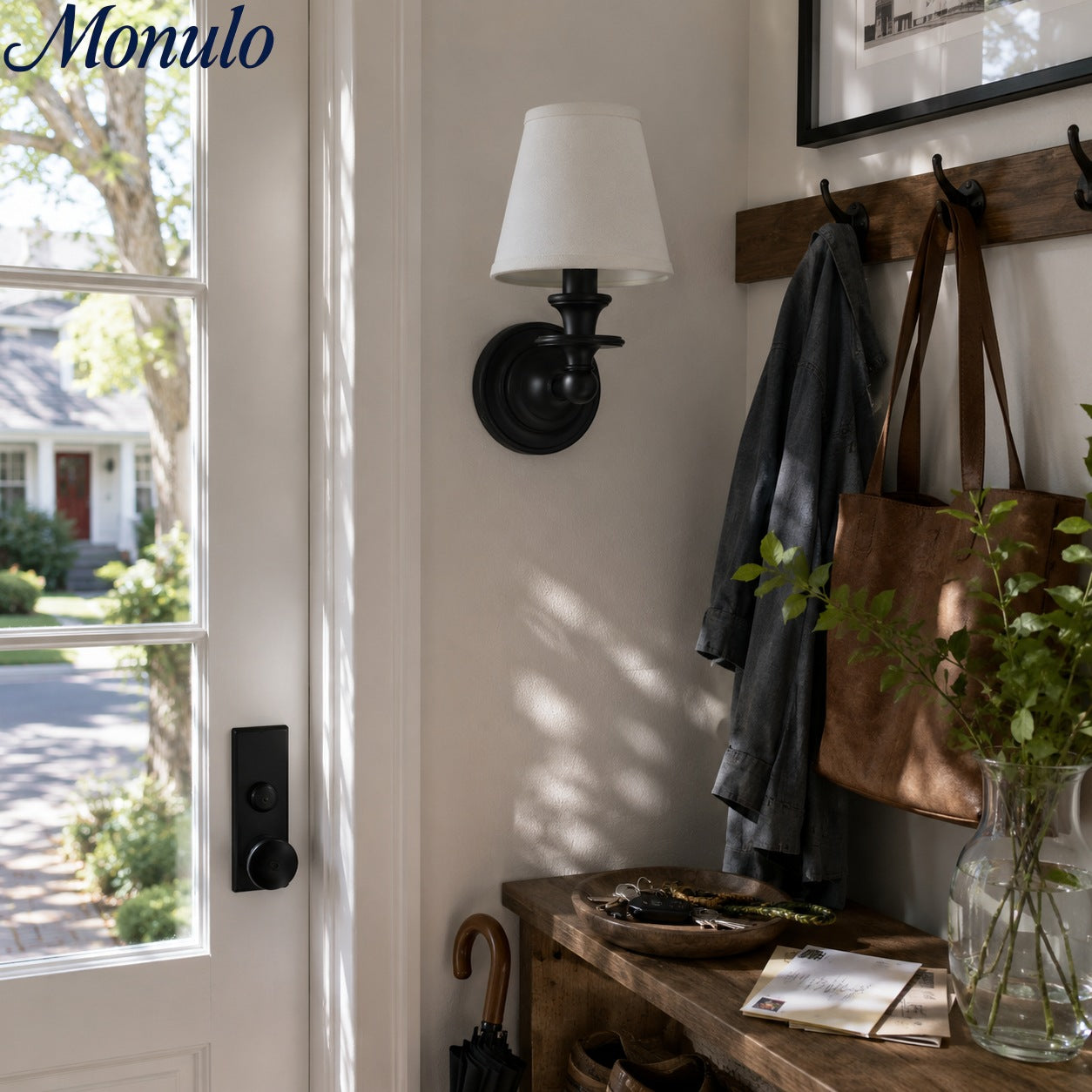 Rowan Drum Shade Wall Sconce – Fabric Sconce Light for Cozy Cottage Lighting