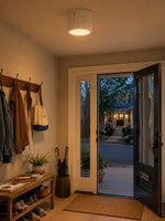 Load image into Gallery viewer, Cylindrical Travertine Lamp - LED Wabi Sabi Ceiling Light for Modern Homes