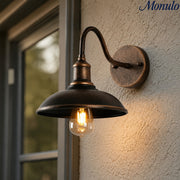 Applique murale industrielle de style ferme - Lampe bol vintage pour espaces extérieurs