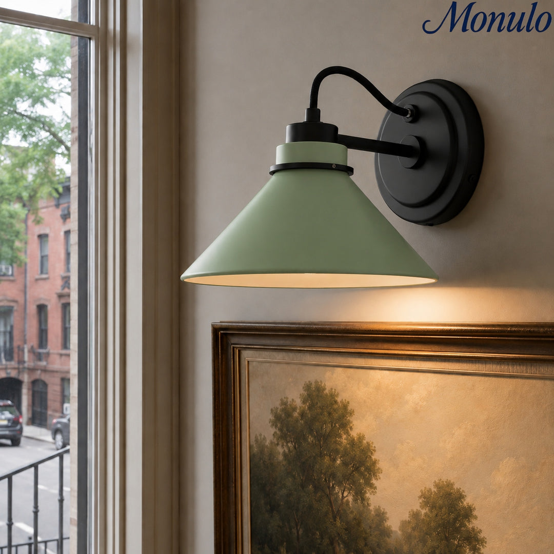 Aurenza Gebogene Arm Globe Wandlampe – Moderne Industrielle Wandleuchte für Badezimmer, Schlafzimmer und Flur
