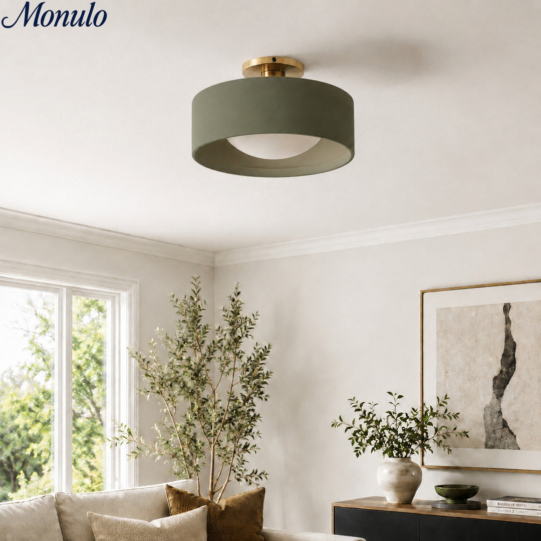 Cerova Porcelain Flush Mount Ceiling Light – Modern Low-Profile Fixture
