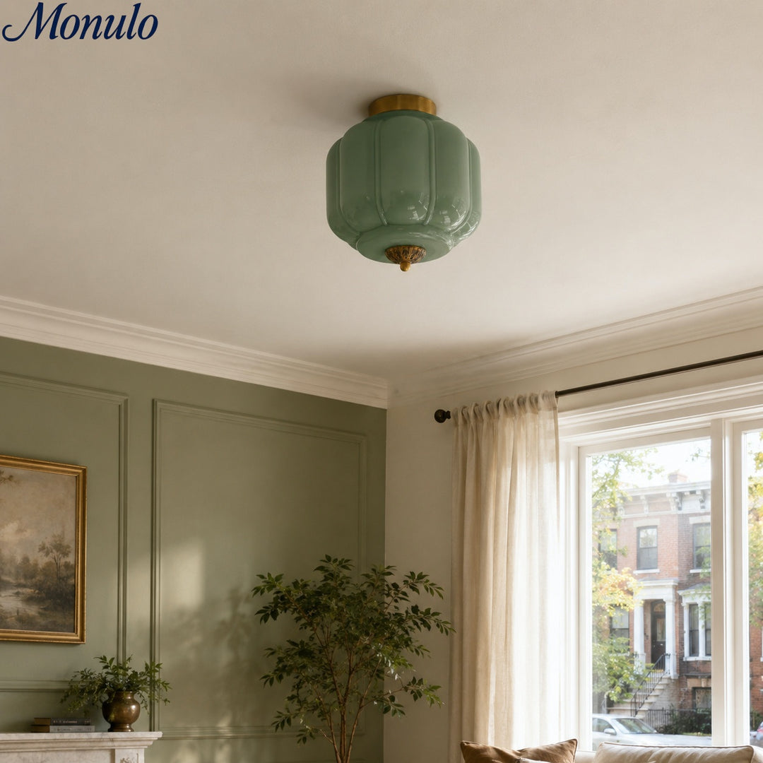 Eloise Flush Mount Milk Glass Ceiling Light – Modern Accent Lighting with Artistic Glass Shade