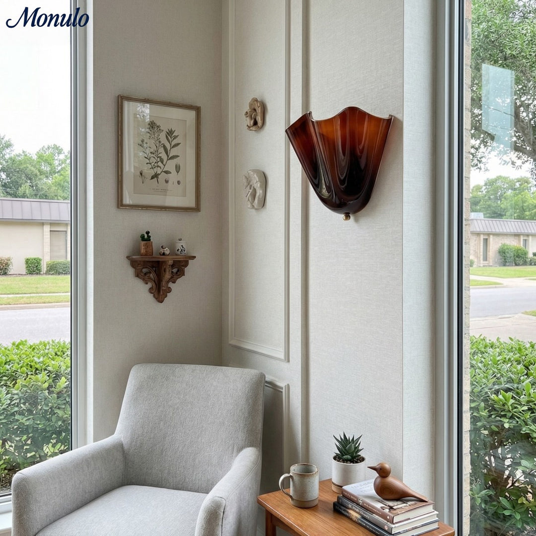 Bellina Elegante Florale Glas-Wandlampe – Moderne Messing-Wandlampe für Schlafzimmer & Flur