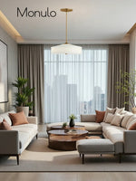 Load image into Gallery viewer, Fabric Shade Pendant Light – Textile Drum Pendant with Modern Design
