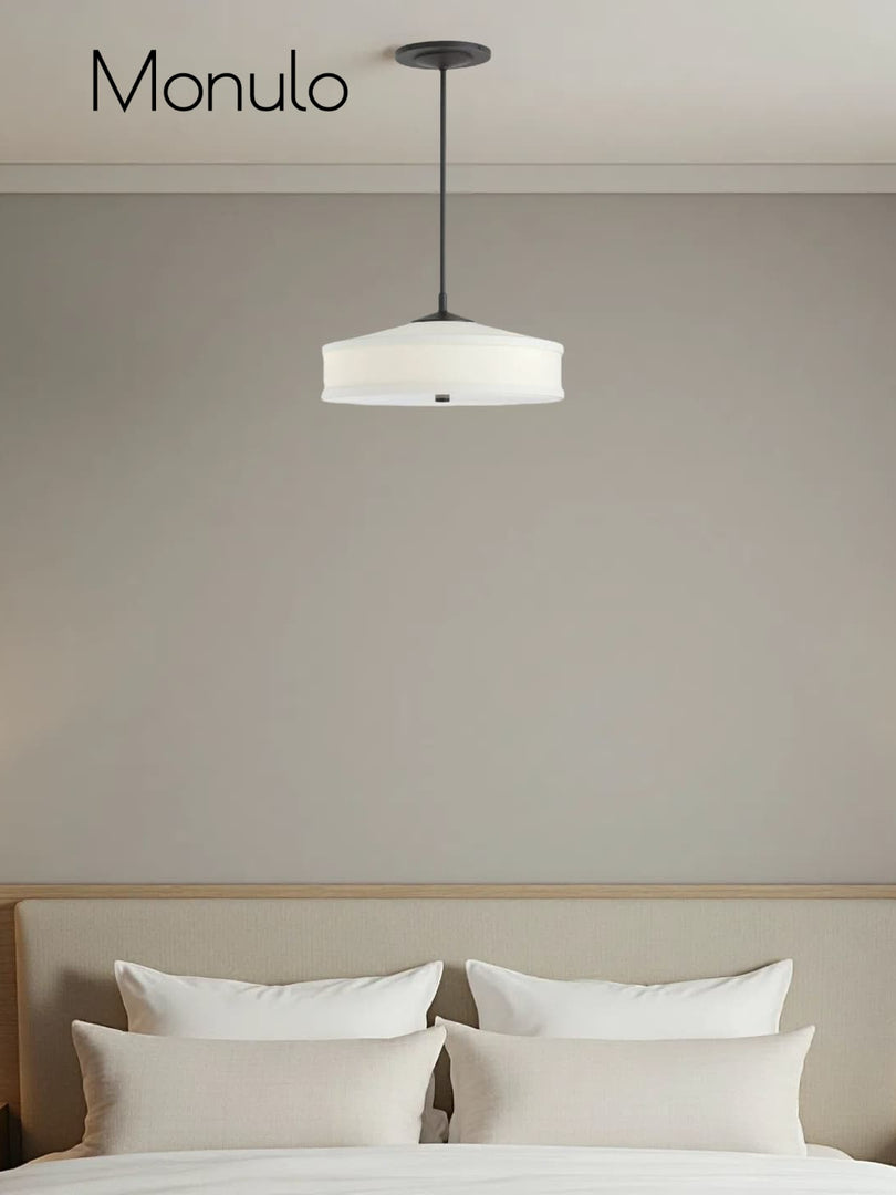 Fabric Shade Pendant Light – Textile Drum Pendant with Modern Design