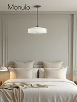 Load image into Gallery viewer, Fabric Shade Pendant Light – Textile Drum Pendant with Modern Design
