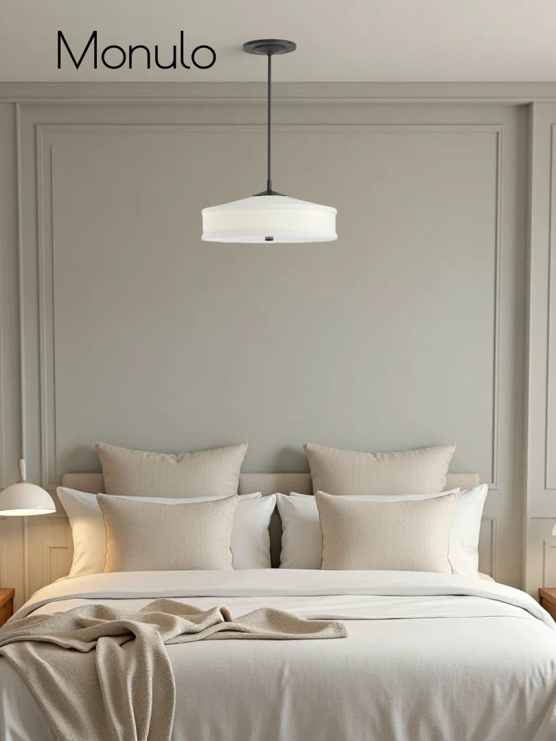 Fabric Shade Pendant Light – Textile Drum Pendant with Modern Design