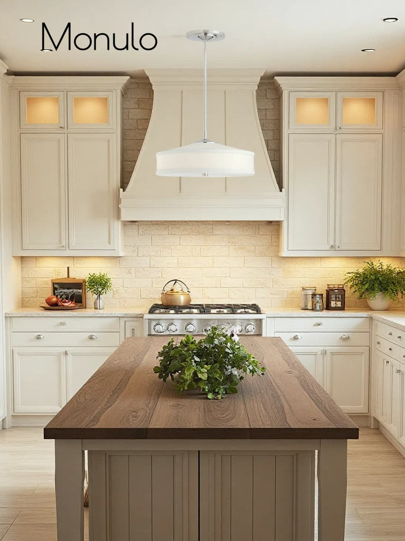 Fabric Shade Pendant Light – Textile Drum Pendant with Modern Design