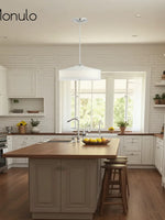 Load image into Gallery viewer, Fabric Shade Pendant Light – Textile Drum Pendant with Modern Design
