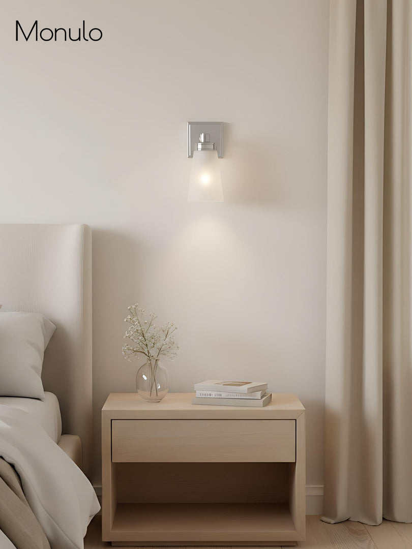 Derlina Glass Cone Wall Sconce - Modern Frosted Glass Shade Lighting