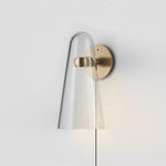 Load image into Gallery viewer, Conical Glass Plug-In Wall Light with Inline Switch - product image 3