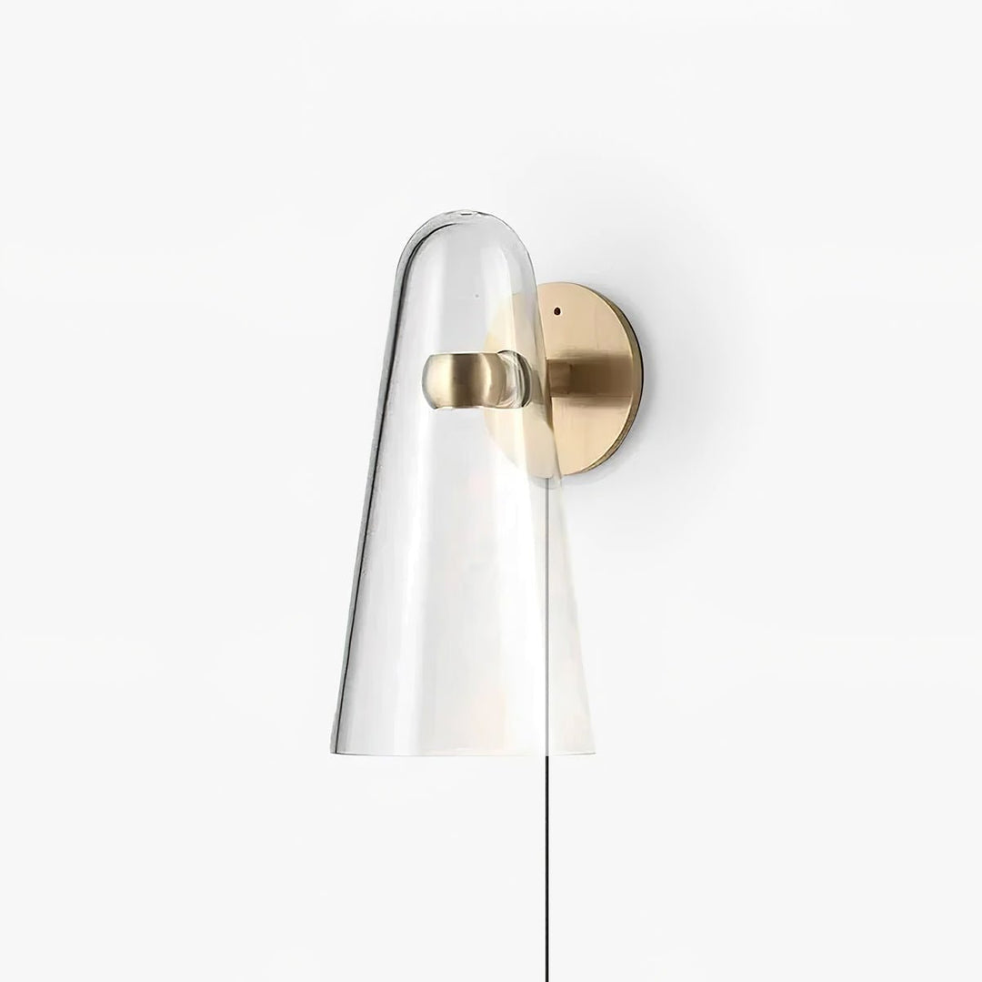 Conical Glass Plug-In Wall Light with Inline Switch - product image 1