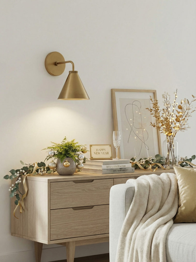 Conique Metal Tapered Sconce Cone Wall Light – Black or Brass Conical Retro Design