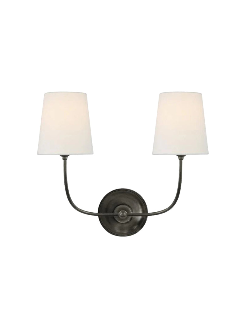 Applique murale à abat-jour tambour - Applique en tissu moderne pour chambre ou couloir 