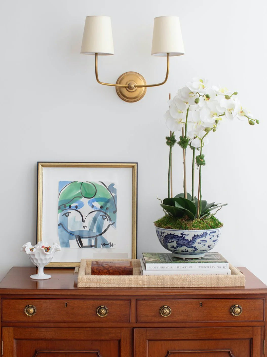 Aplique de pared con pantalla de tambor: aplique de tela moderno para dormitorio o pasillo 