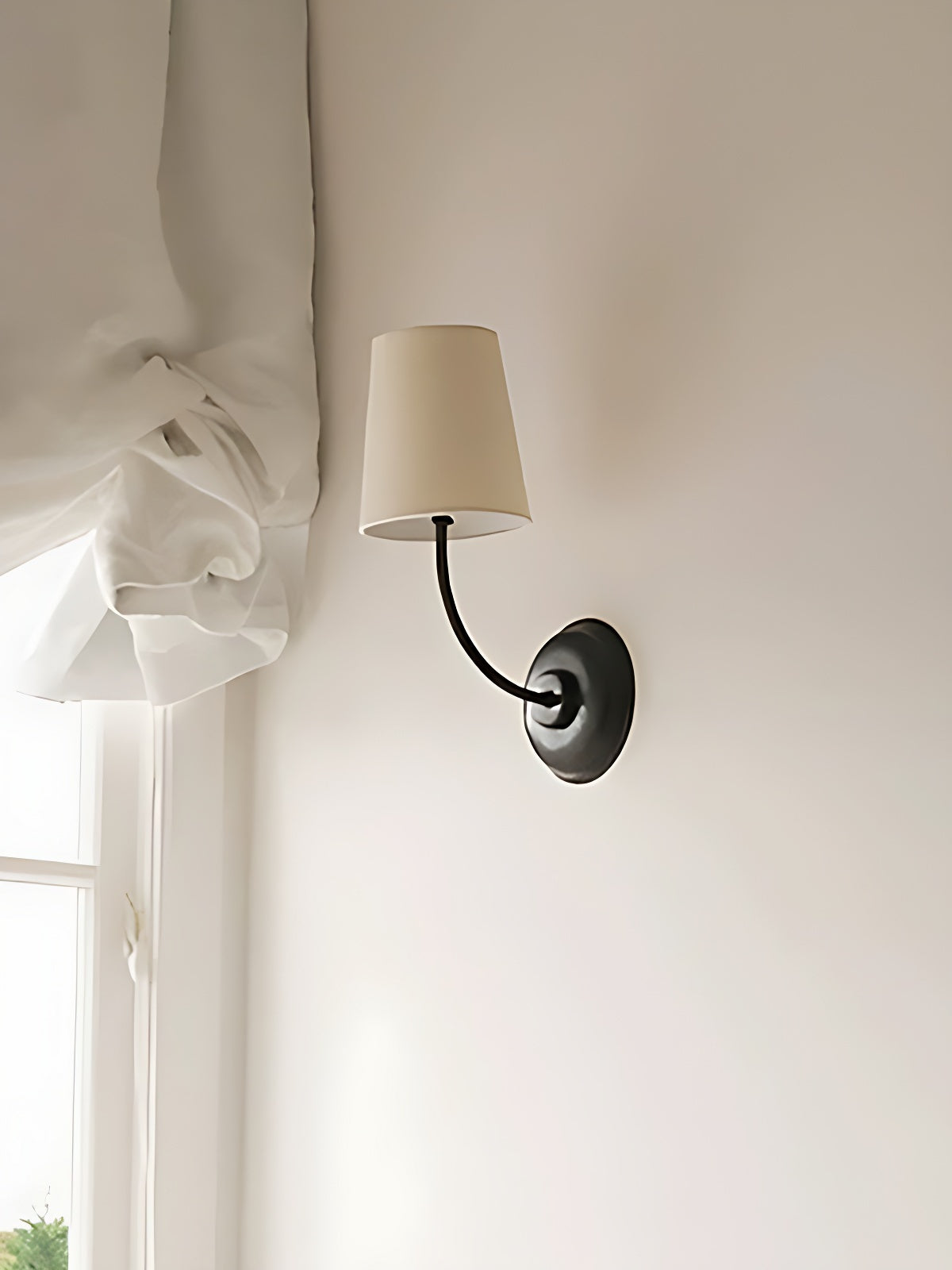 Aplique de pared con pantalla de tambor: aplique de tela moderno para dormitorio o pasillo 