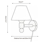 Charger l'image dans la visionneuse de galerie, Wood-Arm Contrast Fabric Wall Sconce dimension drawing 5