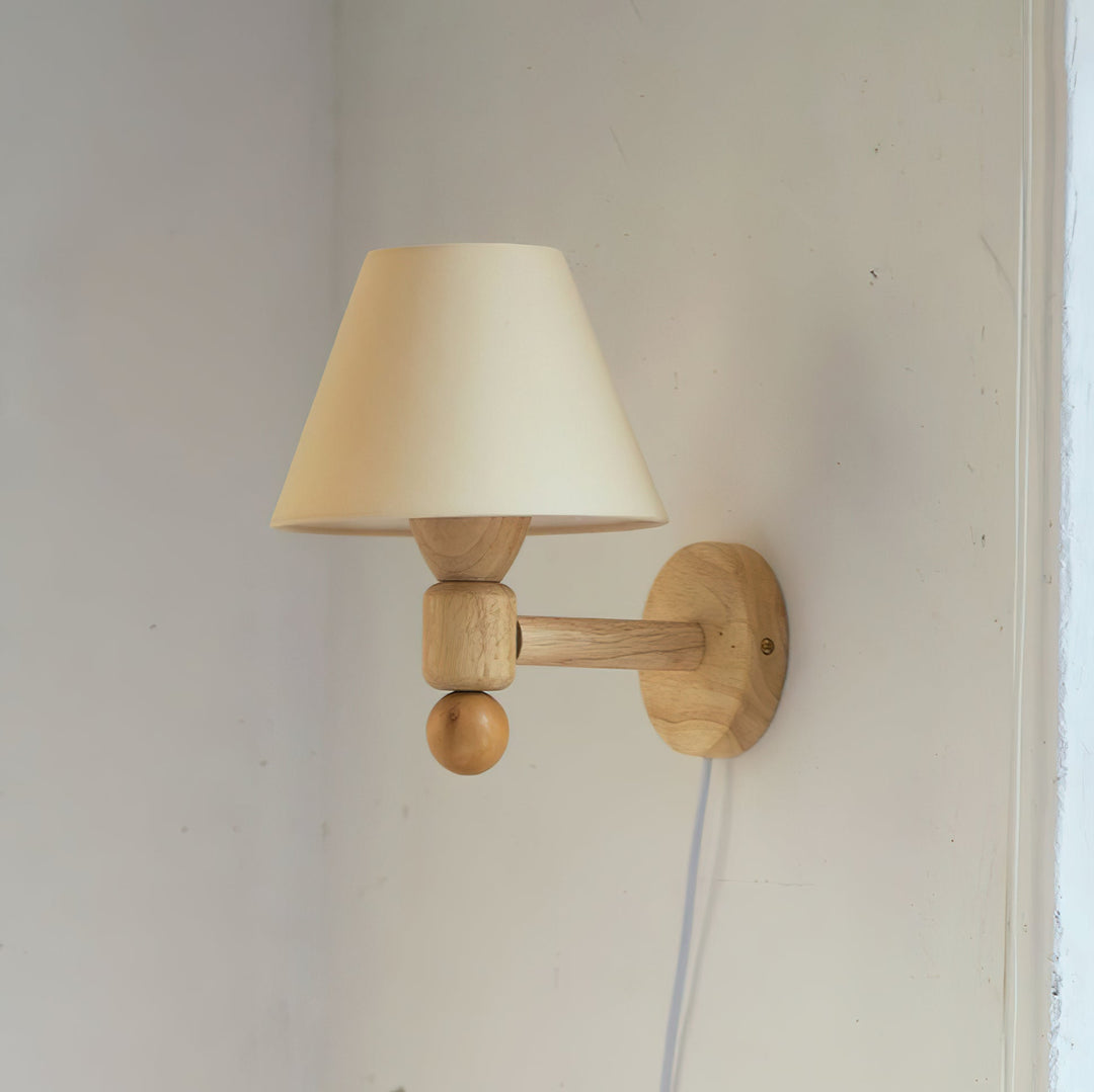 Wood-Arm Contrast Fabric Wall Sconce product view 13