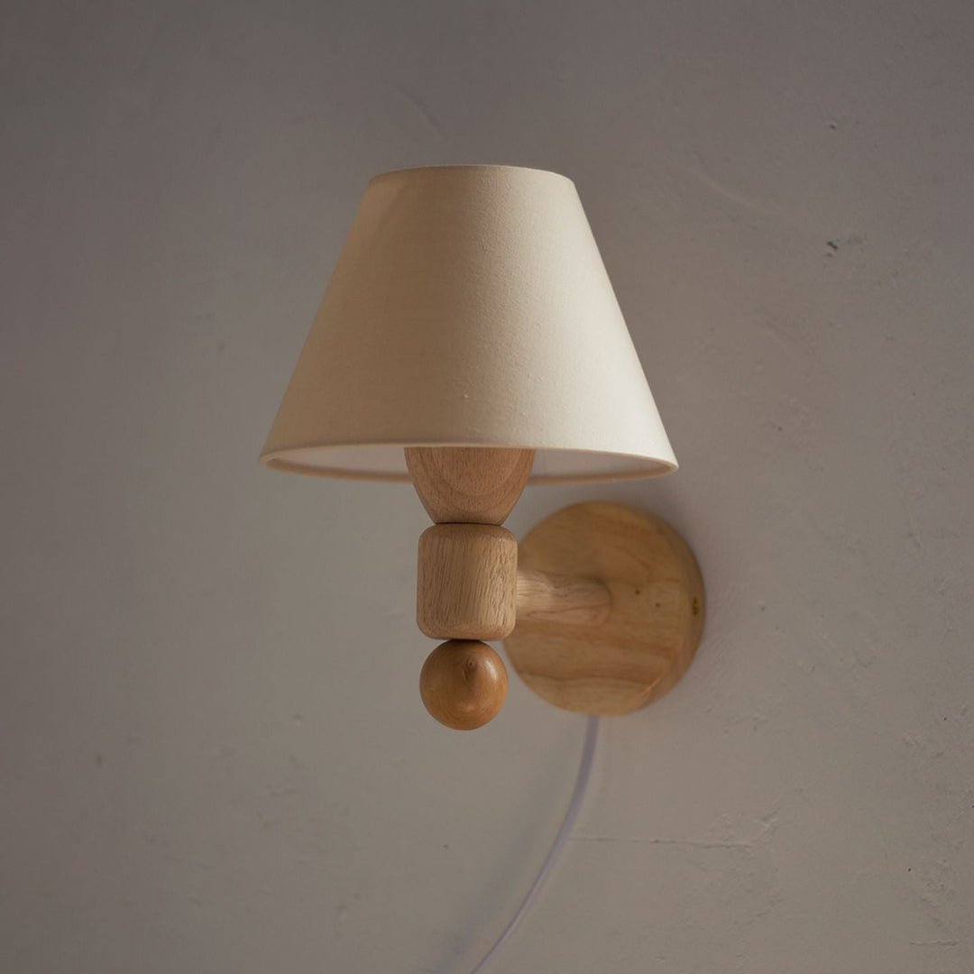 Wood-Arm Contrast Fabric Wall Sconce product view 9