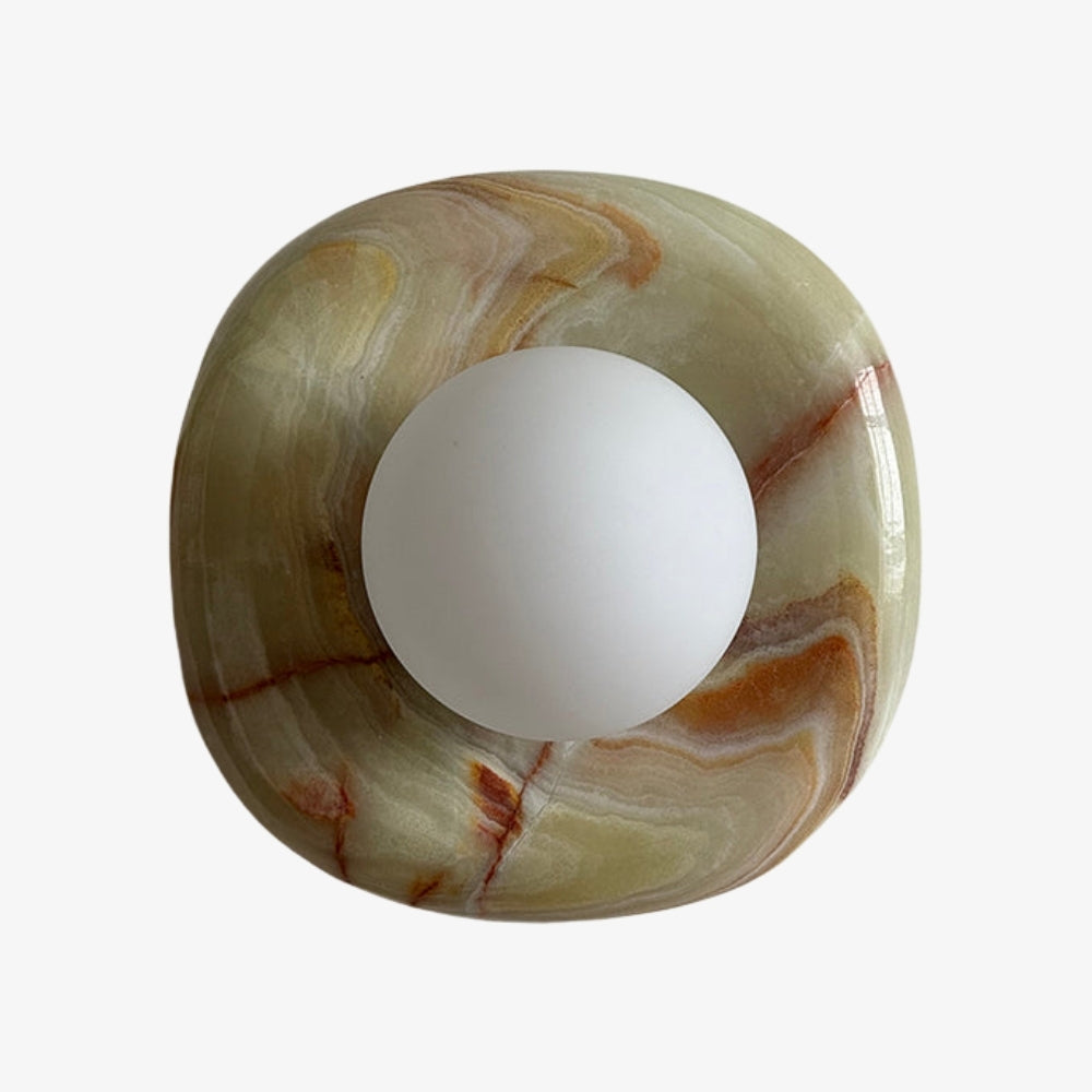 Oria Quadratische und Runde Wandleuchte - Moderne Jade-Lampe für das Schlafzimmer