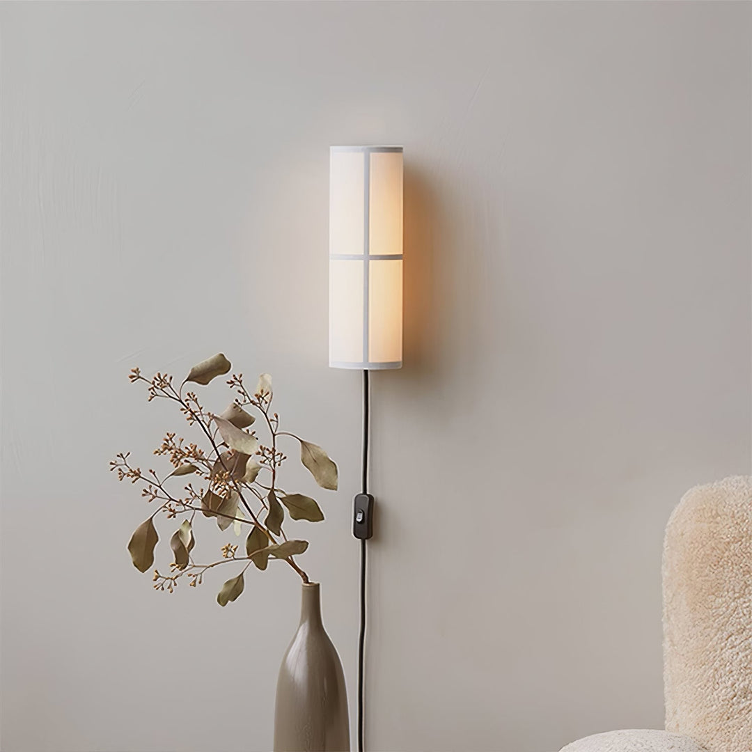 Cylinder Fabric Plug-In Wall Light with Inline Switch - product image 4