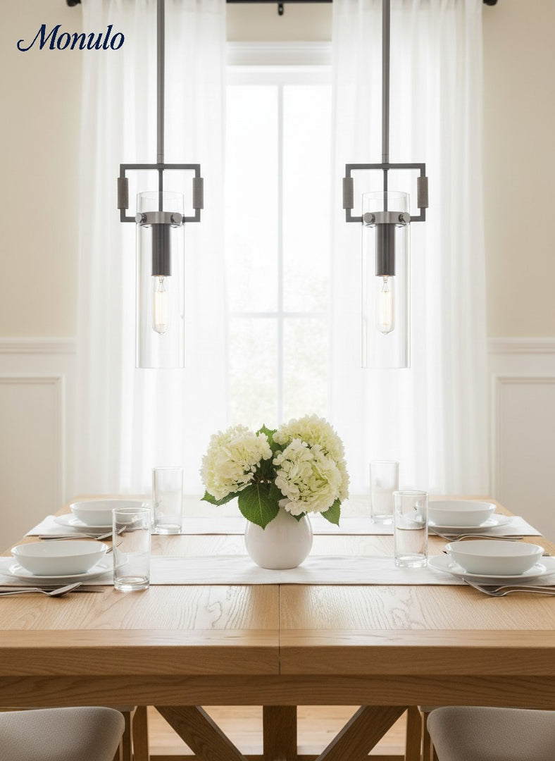 Auria Industrial Classic Filament Glass Globe island Pendant lamp for kitchen, dining table