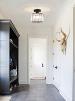 Load image into Gallery viewer, Modern Semi-Recessed Crystal Ceiling Lamp

