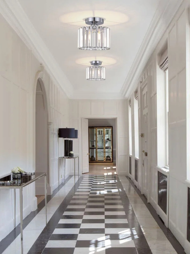 Modern Semi-Recessed Crystal Ceiling Lamp